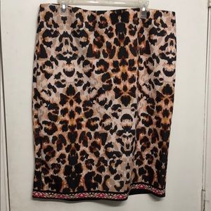 Leopard print pencil skirt